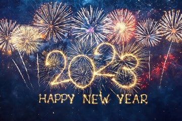 New Year's resolution ideas- happy new year 2023 banner with fireworks