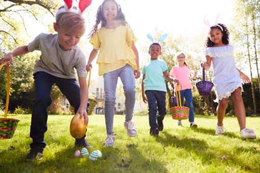 Fun Easter activities to do for your school- children doing an Eastr egg hunt