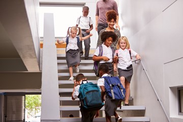 Safety in schools: Indoor tips- students & teachers safely using stairs