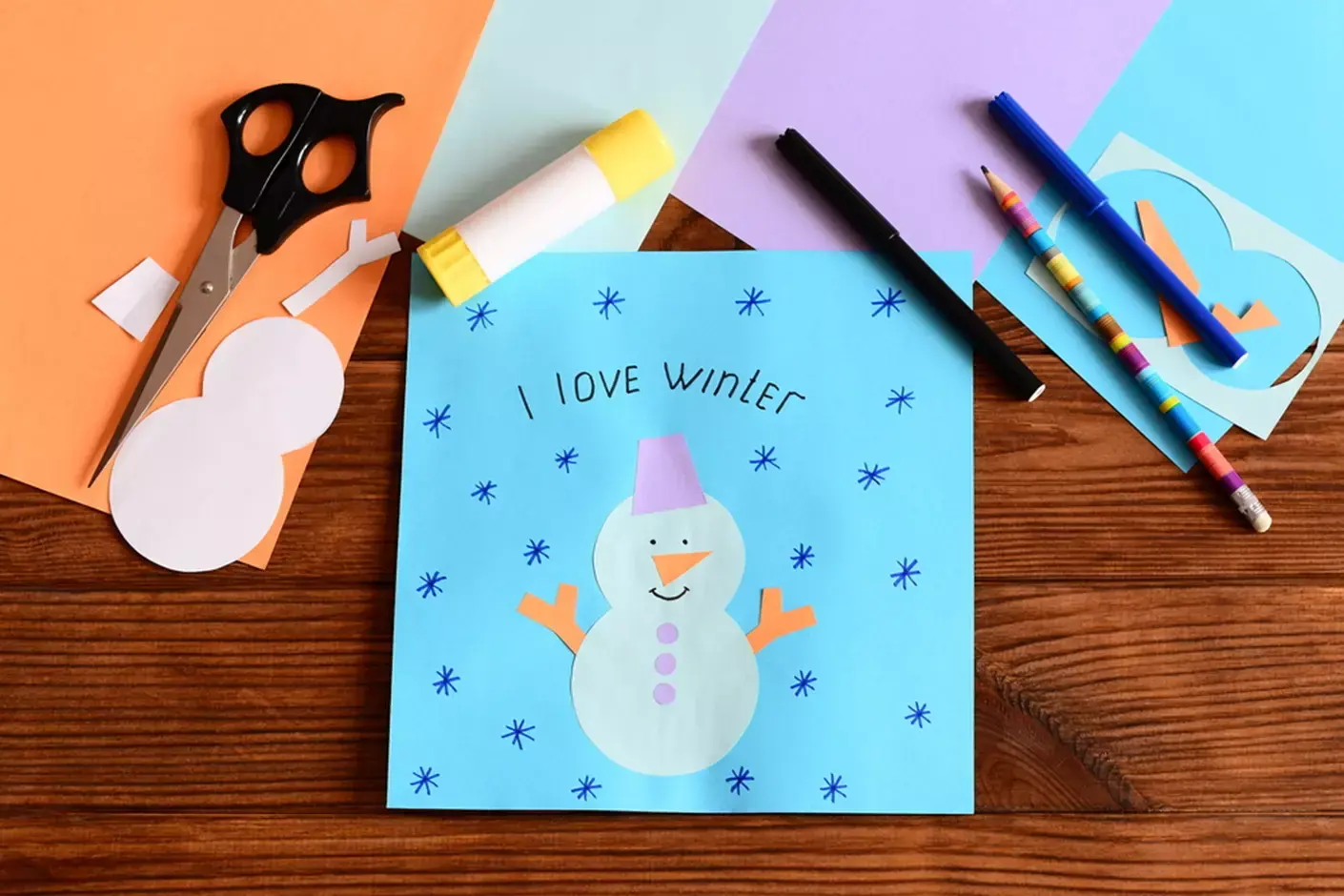 winter crafting supplies